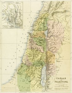 Mappa di Canaan, o Palestina, pubblicata da A.K Johnstone